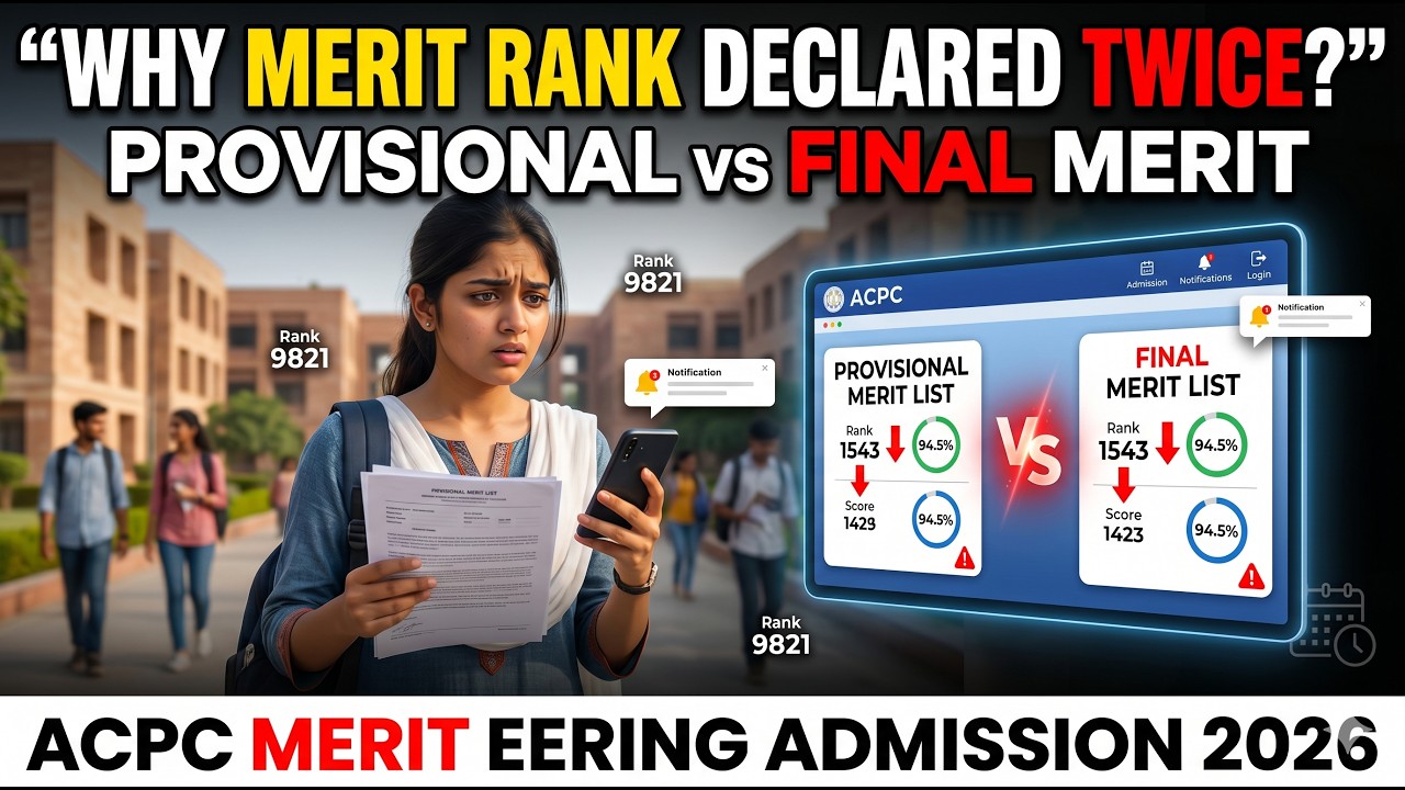 ACPC Engineering Admission 2026 | Provisional Merit List vs Final Merit List Explained