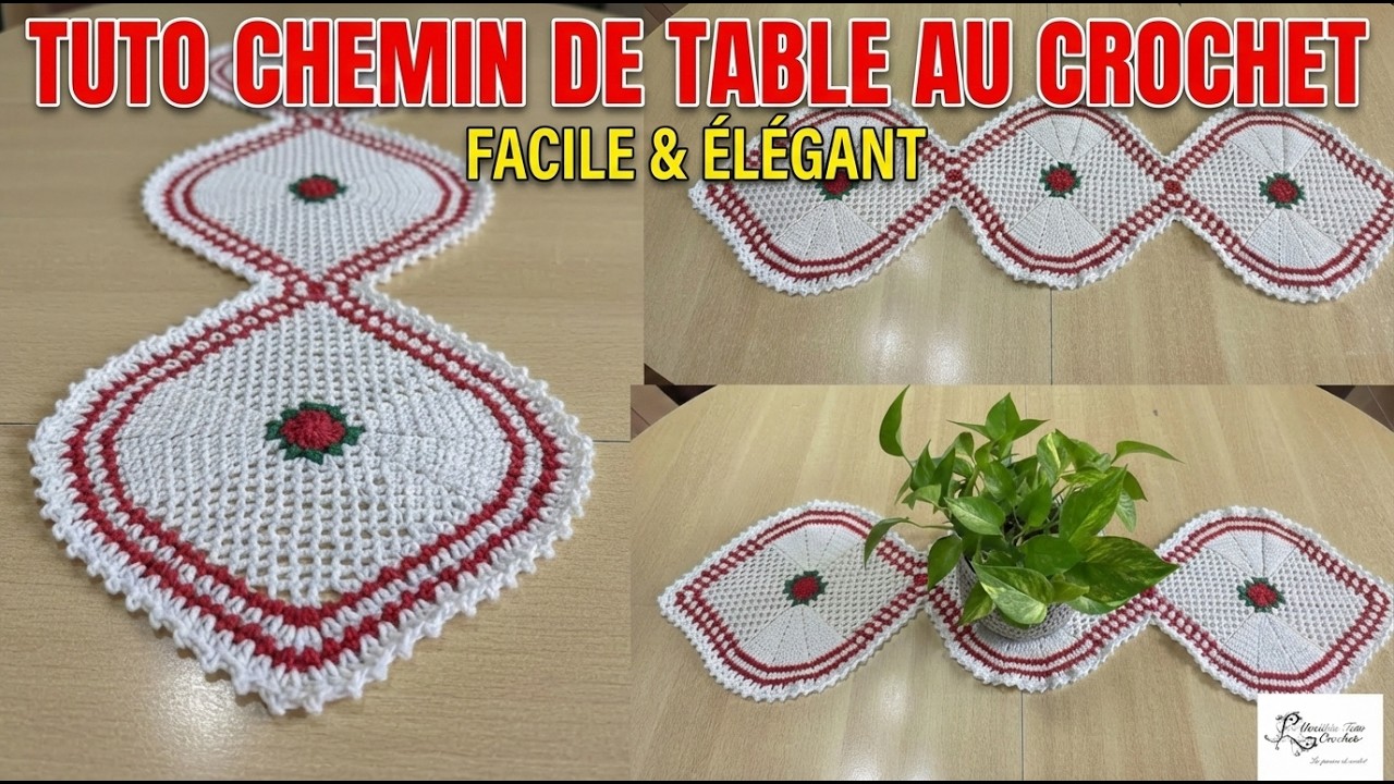 Chemin de table au crochet @Alextitia Tuto Crochet