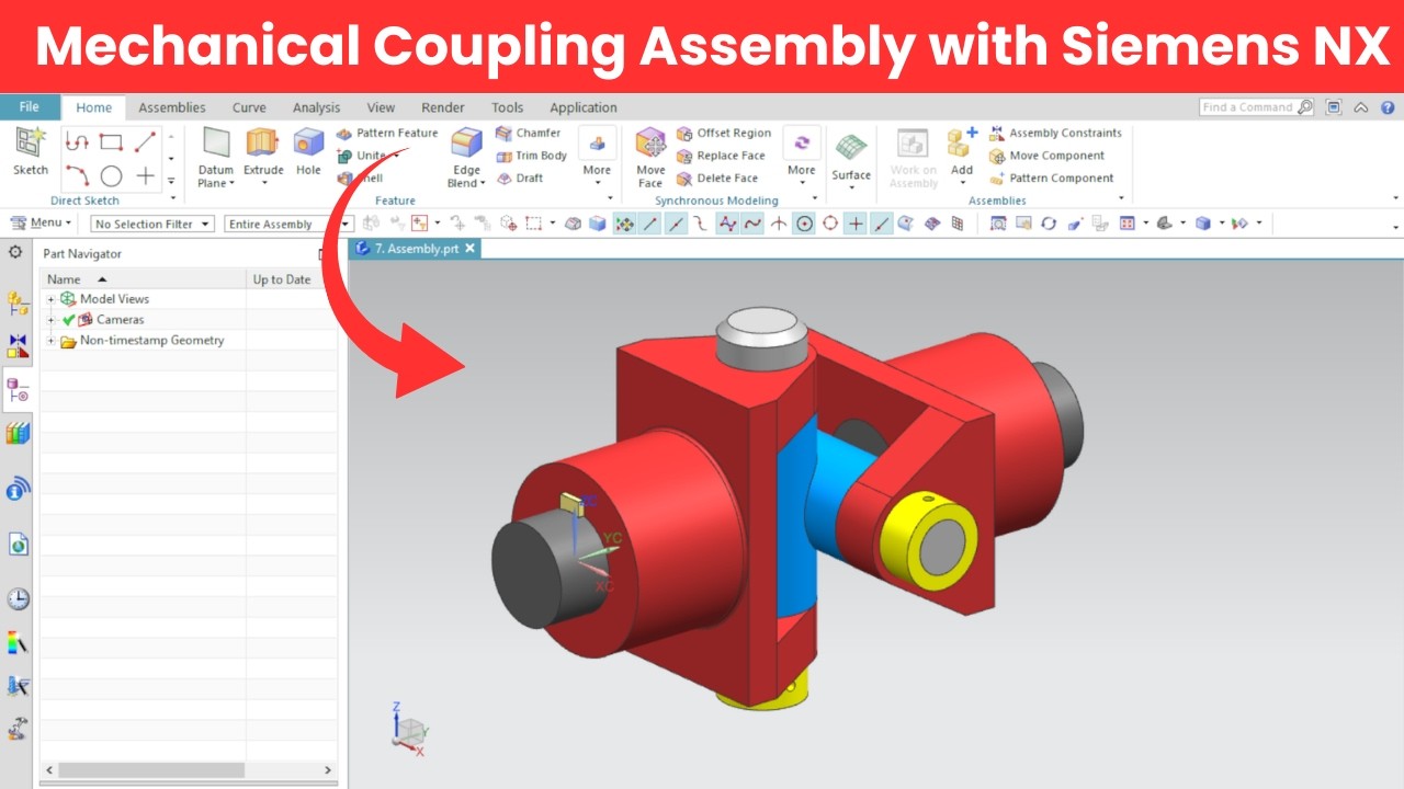 Coupling Assembly in Siemens NX Part 1 | Mechanical Assembly Tutorial