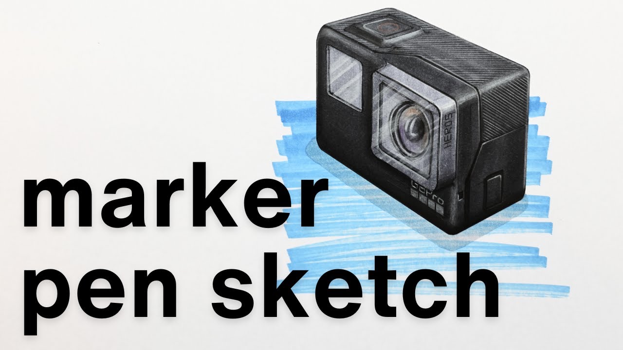 Marker pen demo (timelapse) - Design sketching