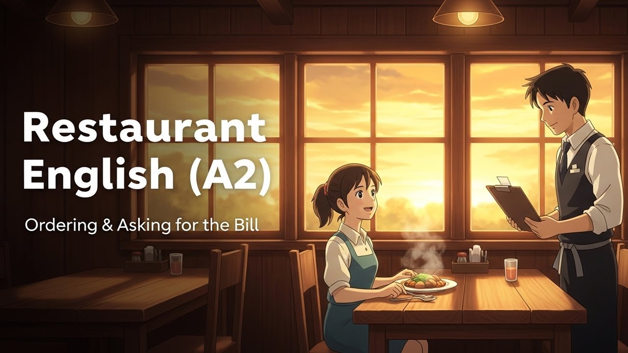 Restaurant English (A2) &mdash; Ordering Food & Asking for the Bill | Shadowing Practice
