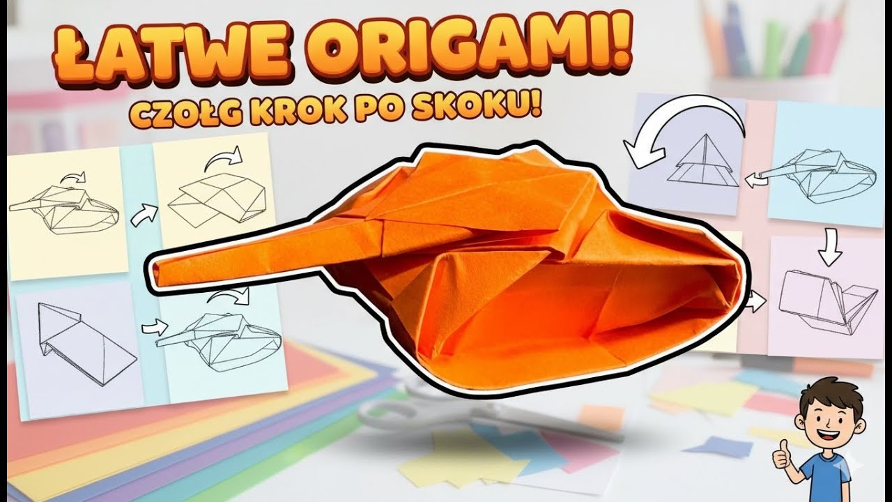 Jak zrobić czołg z papieru | Łatwy tutorial origami krok po kroku dla początkujących