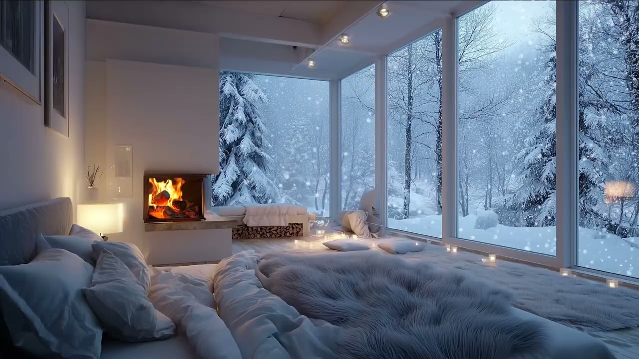 Deep Focus Piano and Warm Fireplace Atmosphere for Study and Relaxing Nights