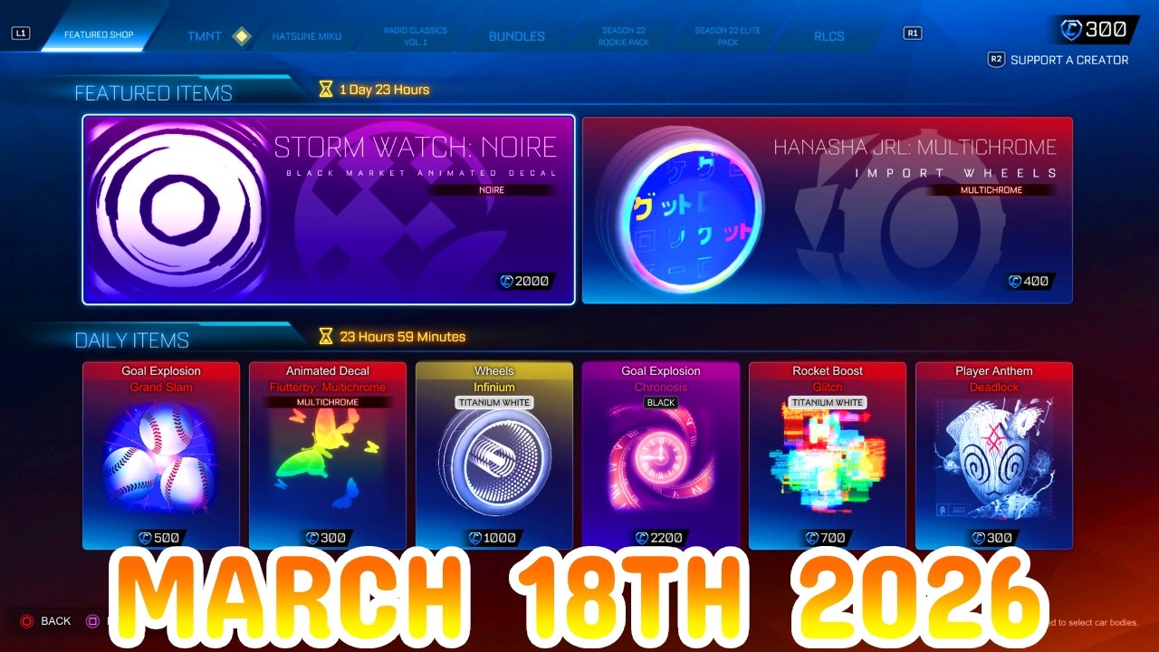 Ежедневное задание №479 в магазине предметов Rocket League (18 марта 2026 г.)