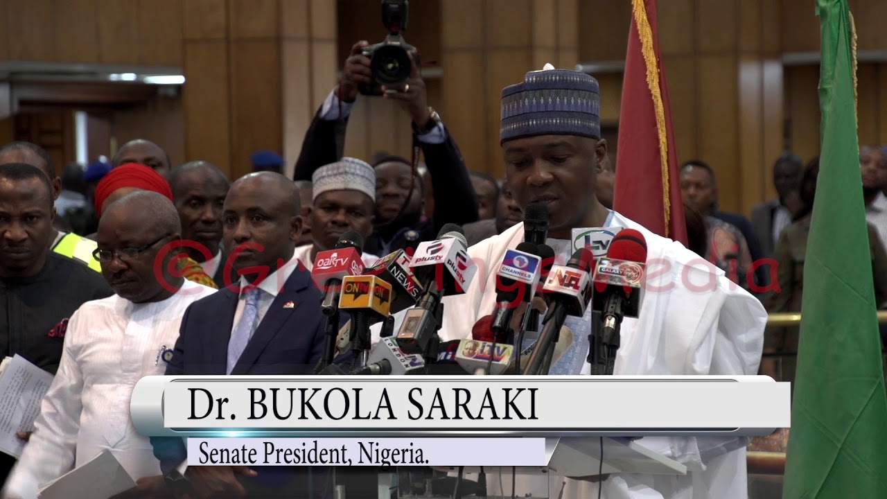 Full Speech of Bukola Saraki after the Seige at the National Assembly