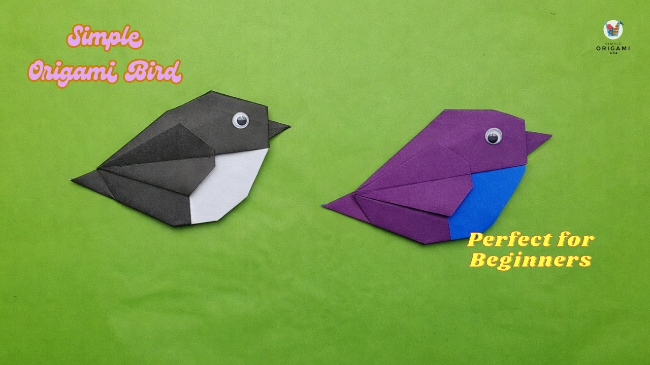 How to Make a Cute Origami Bird with One Square Paper 🐦