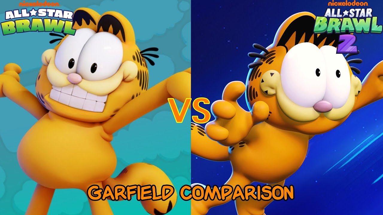 Nickelodeon All Star Brawl VS. Nickelodeon All Star Brawl 2: Garfield Comparison