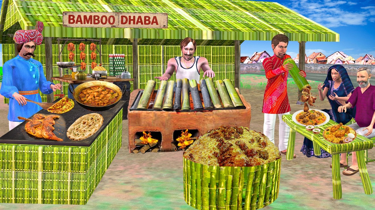 100 Years Old Bamboo Dhaba Cooking Famous Street Food Hindi Kahani Moral Stories Funny Comedy Video
