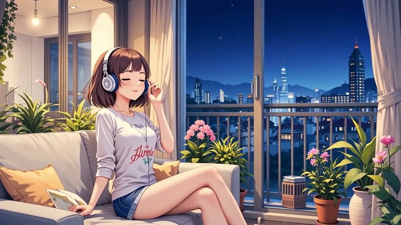 Chill Lo-fi Vibes 🌙 | Alone with Music on a Starry Night | Relax & Unwind | Anime Aesthetic