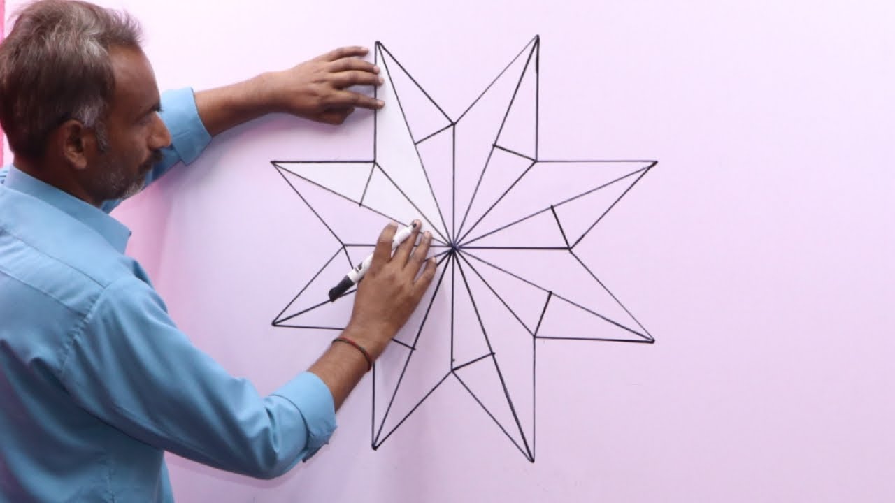3d optical illusion star 3d wall painting | wall art painting decoration | interior design