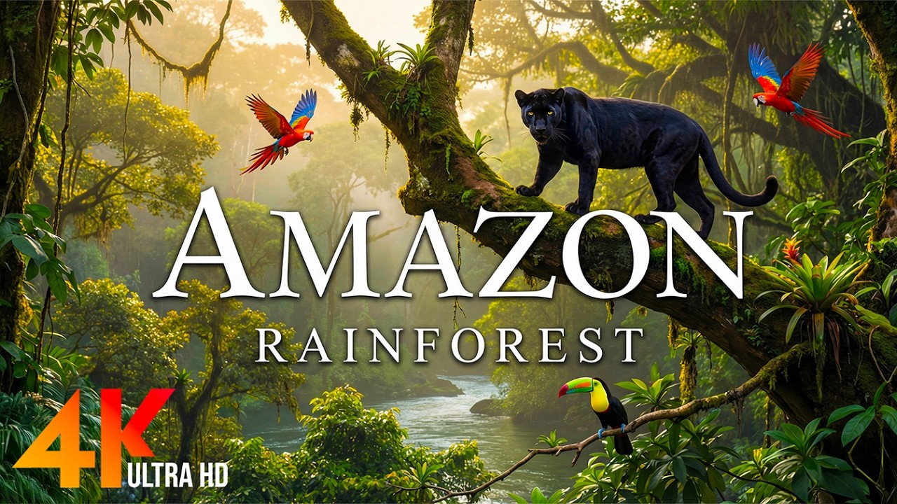 Amazon 4K – Exotic Animals Living in the Jungle | Relaxing Nature Film & Natural Sounds