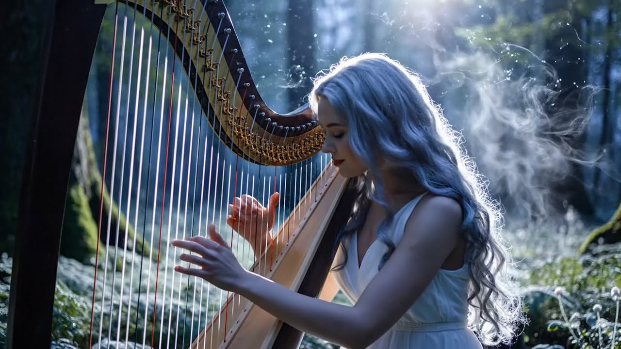 Moonlight Forest HARP ✨ Ethereal Melodies in the Enchanted Woods for Deep Relaxation & Sleep