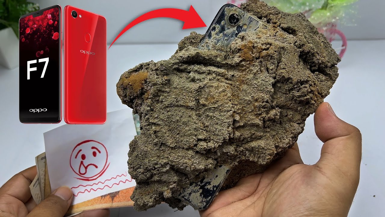 Restoring Oppo F7 Cracked, Restore Destroyed Phone Stuck in Cement