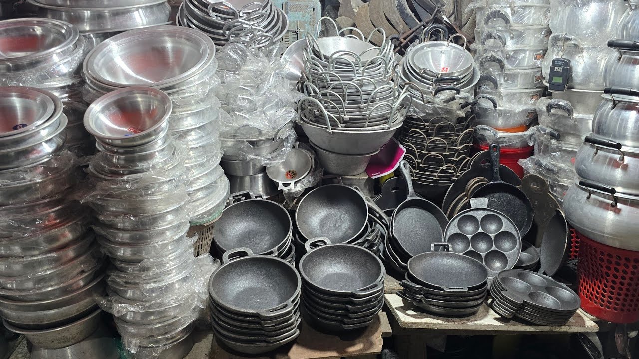 Новый рынок Дакки 100+ Оригинальный чугунный набор питхи Taka, Roti Tawa, Karai, Hari Patil.