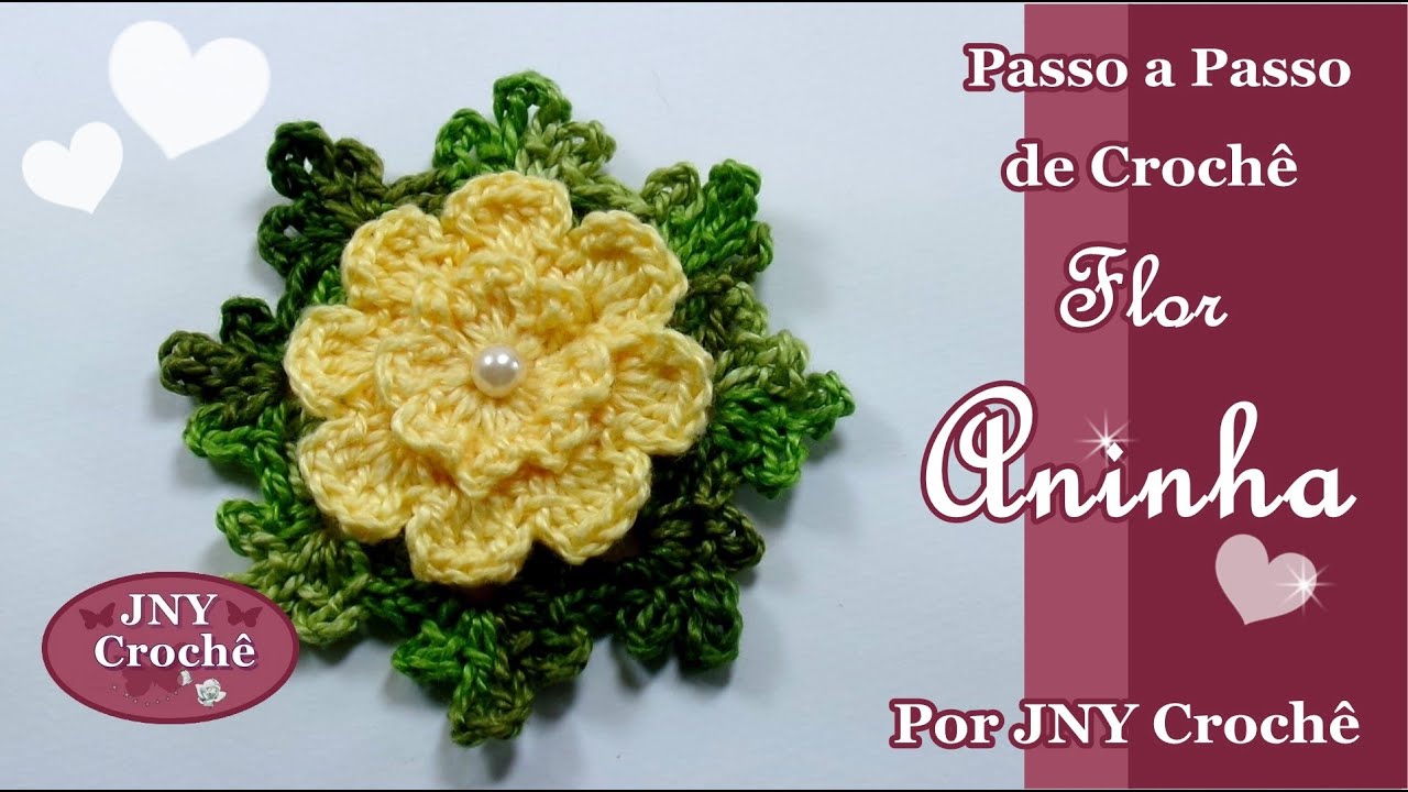 Passo a Passo de Crochê Flor Aninha por JNY Crochê