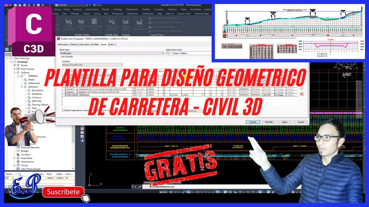 PLANTILLA PARA CARRETERAS CIVIL 3D GRATIS BASADO EN DG-2018 + XML GRATIS NORMA (Presentación)