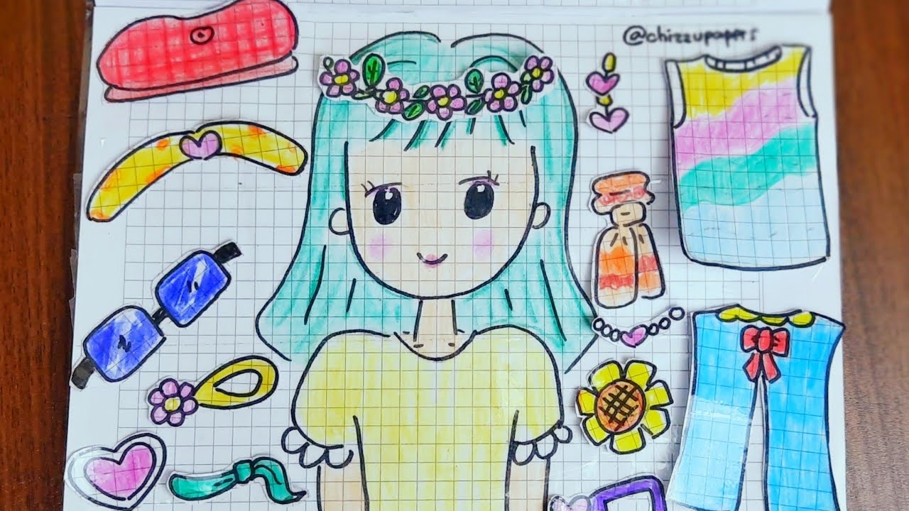 [💸PAPER DIY💸 ] GIRLS ACCESORIES 💗🎀🧣소녀용 액세서리 #paperdoll #paperdiy asmr @chizzupapers 