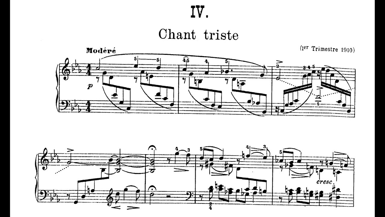 Vincent d'Indy, Chant triste (13 pièces brèves op. 68 n° 4)