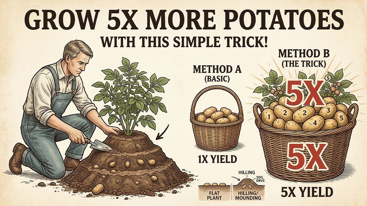 Grow 5X More Potatoes With This Simple Trick | Huge Harvest Secret