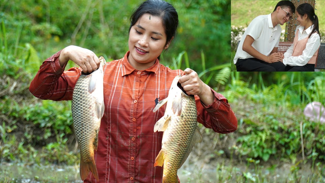 Linda was lucky to find a large nest of fish in an abandoned fish pond.