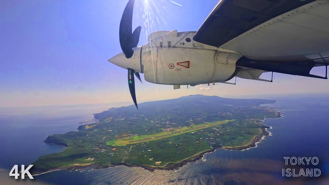 【伊豆大島→東京】大島空港から調布飛行場へ空の旅・ノーカット飛行映像｜Full Flight Window View Izu Oshima to Tokyo【4K / 自然音 / No Music】