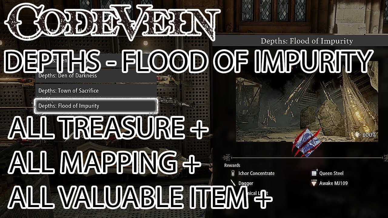 Code Vein - Flood Of Impurity All  Chest + Mistle + Valuable Item Location Depths (100 % Guide)
