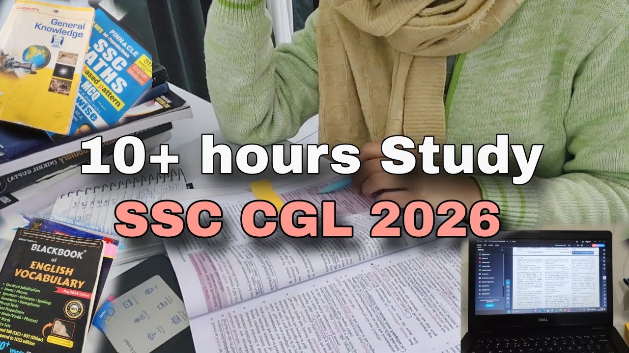 10 hours study vlog 📚 | SSC CGL 2026 Preparation | Productive study vlog for cgl aspirants 🎯 #ssc