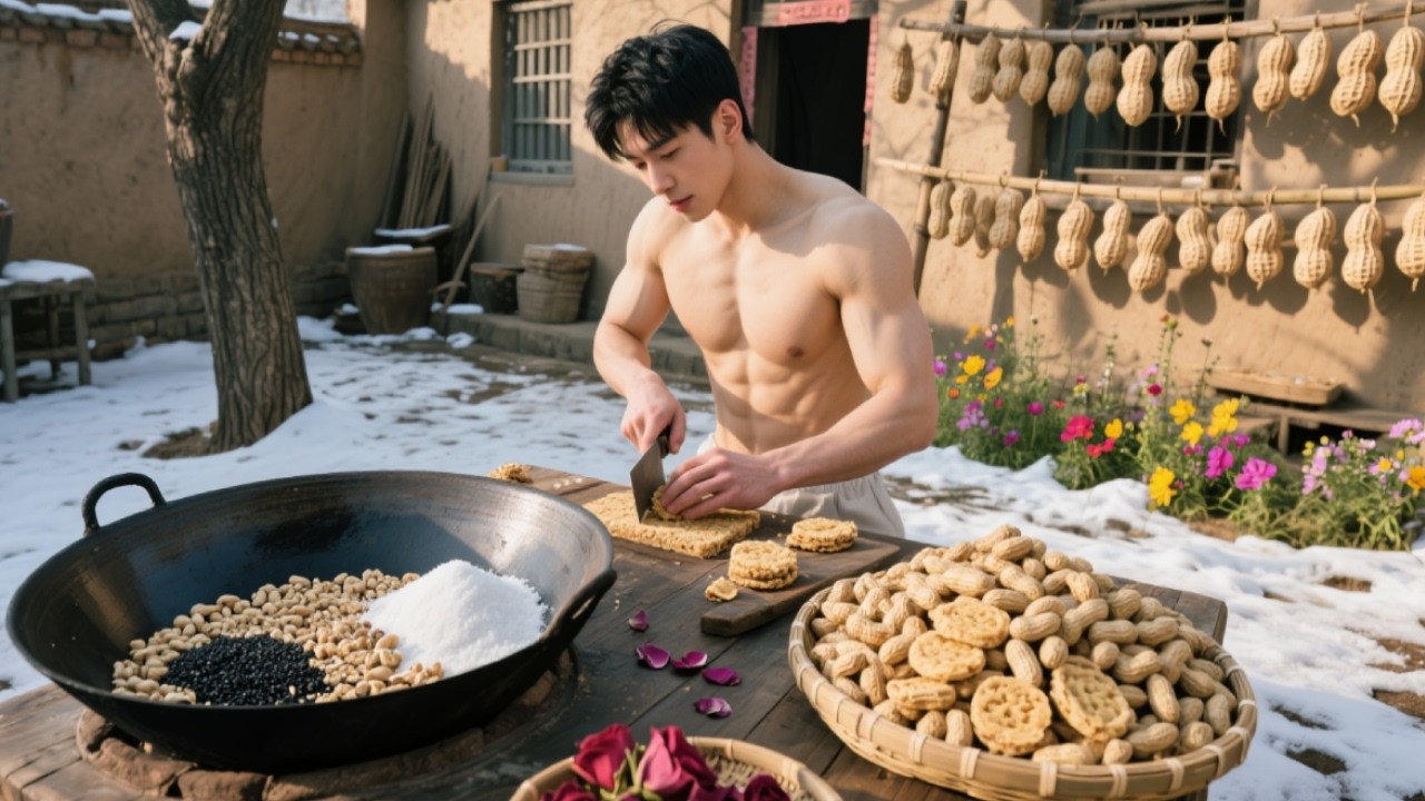 Peanuts from the field, sun-dried into crispy candy—each bite tastes like childhood！#food