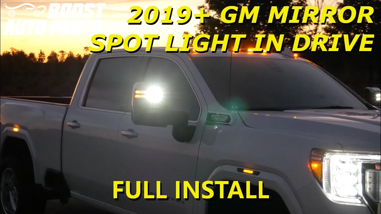 2019+ GM Mirror Spot Light In Drive Mirror Mod Install (Small & Tow)  - Silverado & Sierra