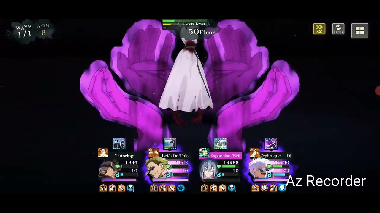 [JJK Phantom Parade] Teen Gojo vs Illusory Tower Floor 50 in just 3 minutes (8 turns)