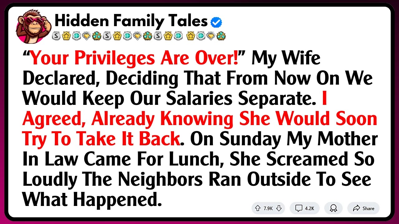 “Your Privileges Are Over!” My Wife Declared, Deciding That From Now On We Would Keep Our Salaries..