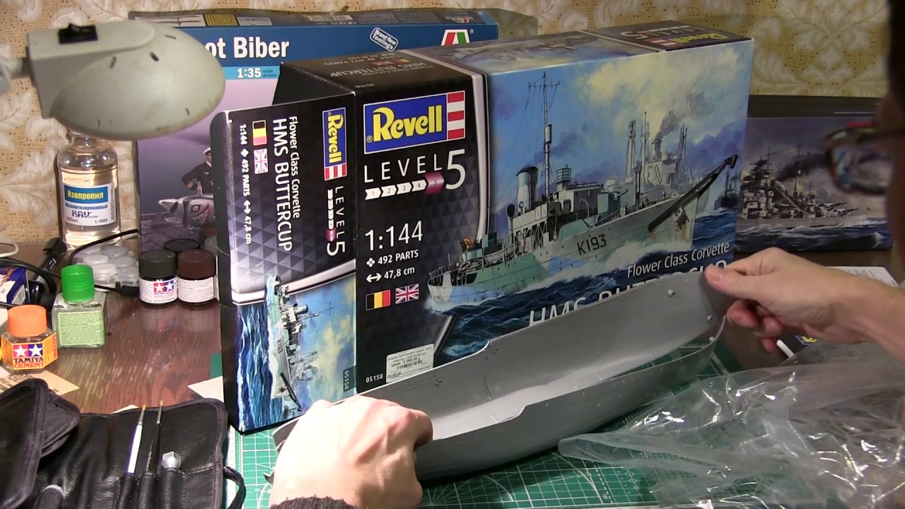 Обзор модели корабля HMS Buttercup фирмы REVELL 1/144. Flower-class corvette.