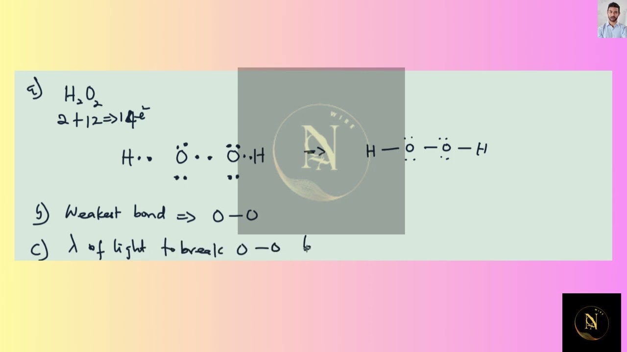[Chemistry] Draw the Lewis structure for hydrogen peroxide,   . (b) What is the weakest bond in hydr