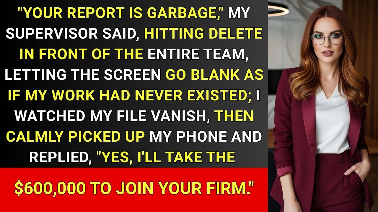 Boss DELETED my REPORT in front of the TEAM—then I took $600,000 OFFER and W