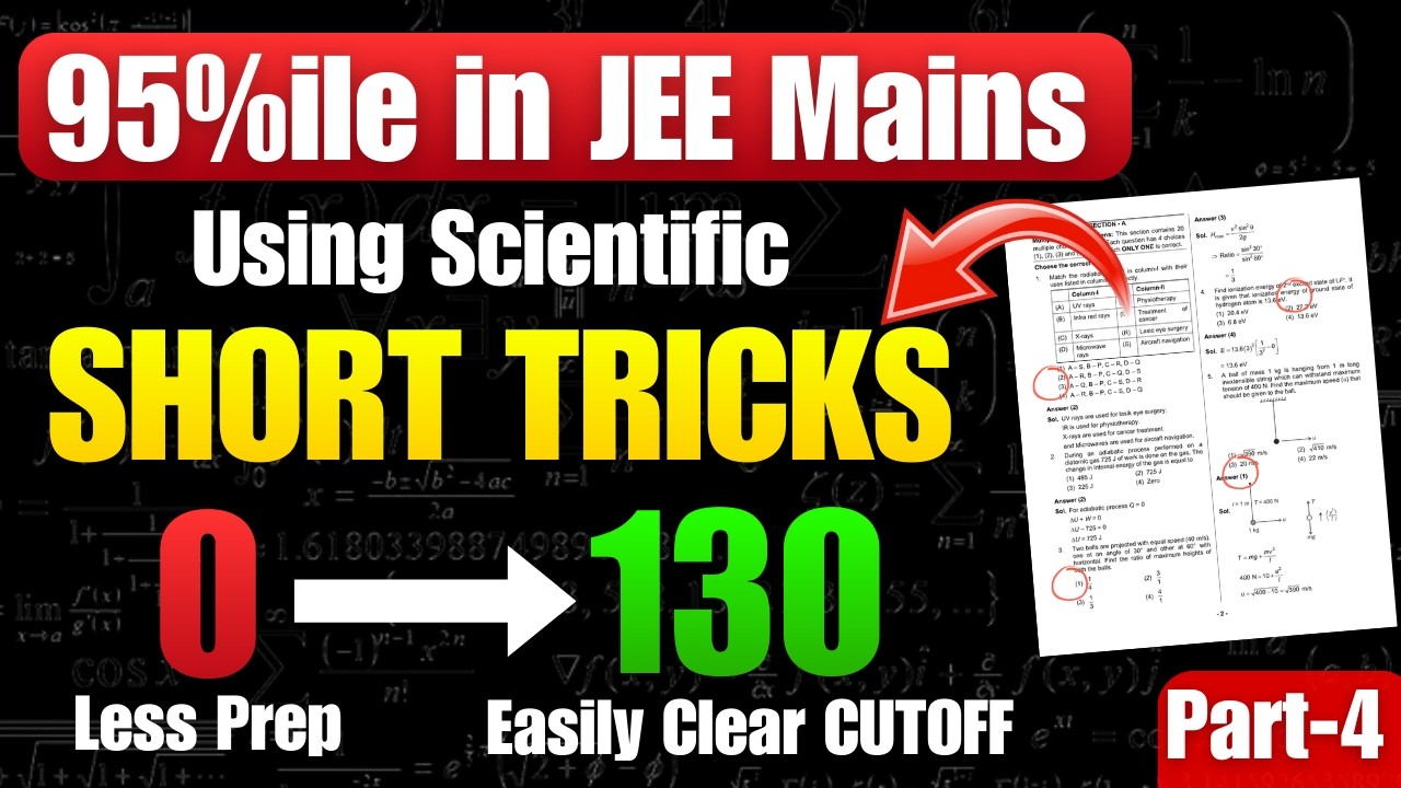 JEE Mains Exam 2026: Short Tricks for 95%ile in Maths🔥Clear JEE Mains 1st attempt Cutoff❤️ Part-4