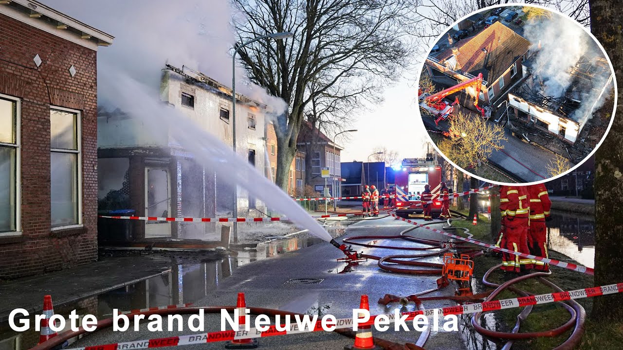 Grote brand verwoest woning Nieuwe Pekela [DRONE]