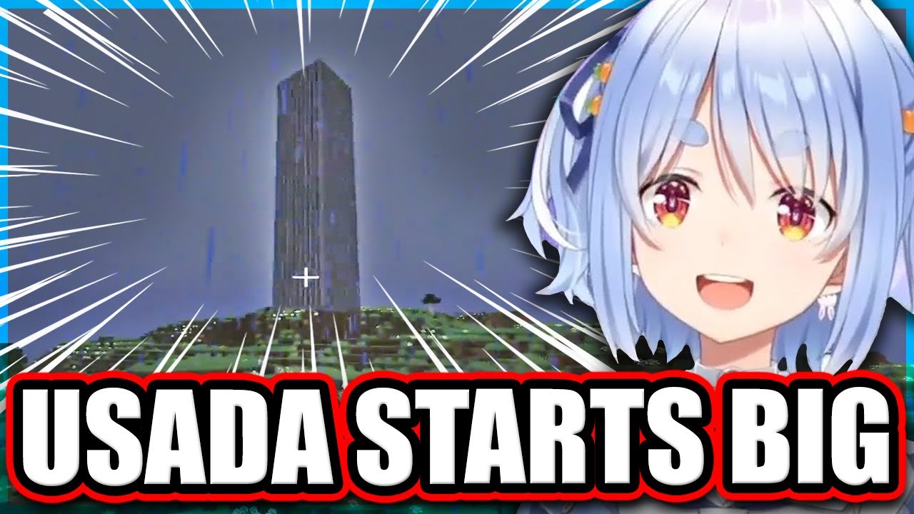 Pekora Builds A Humongous Building On The New Holoserver - Minecraft 【ENG Sub Hololive】