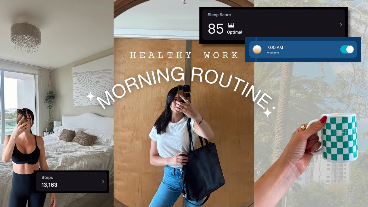 WORK MORNING ROUTINE (9-5 schedule) | realistic + healthy morning routine 2024