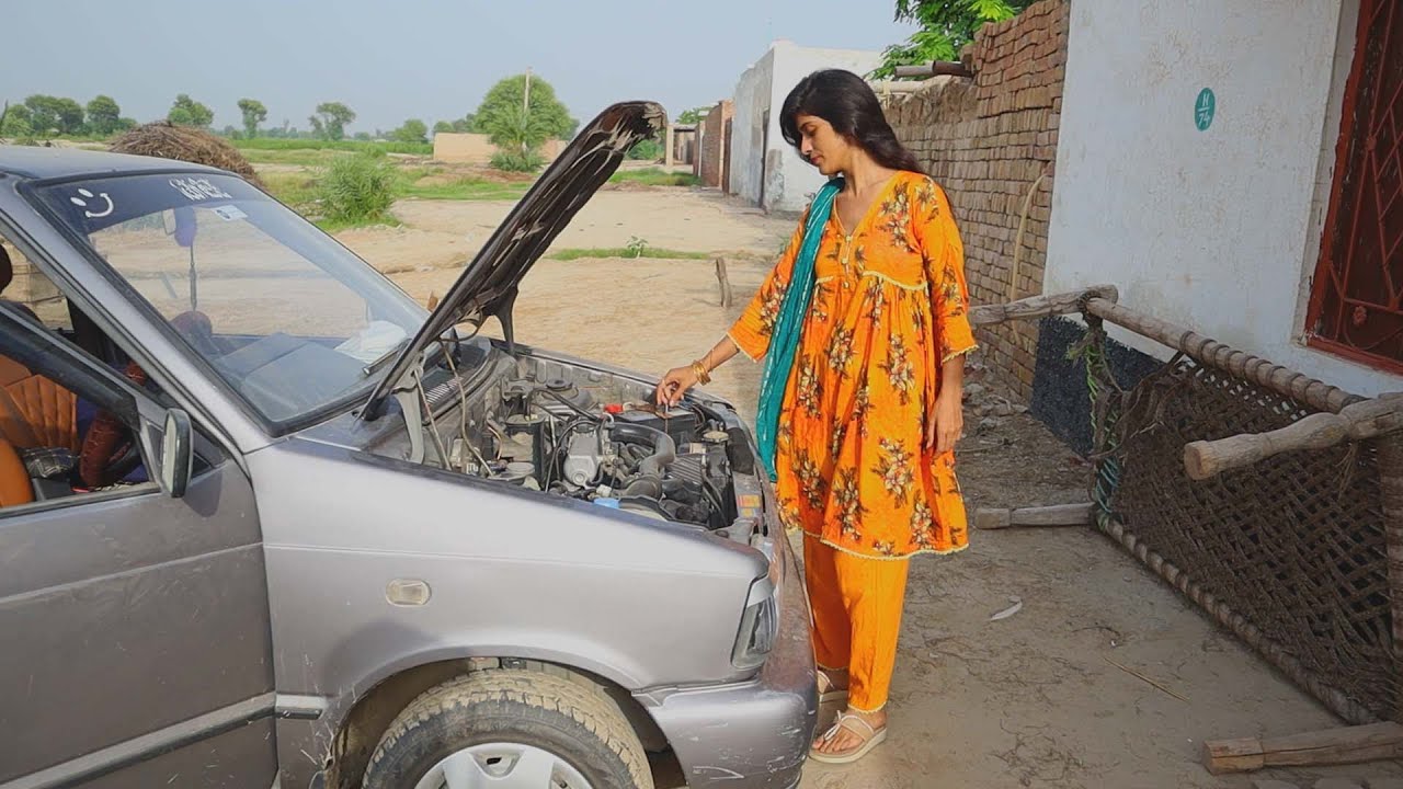 Sehrish’s Stylish Setback – Stranded in Her Orange Frock on the Way to the Party! | Pedal Pumping