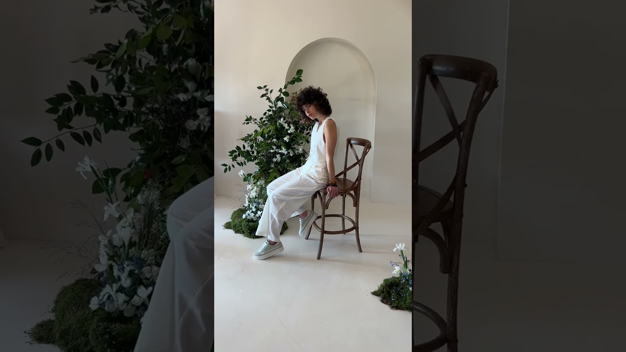 Gaia - Sage green canvas & stone leather