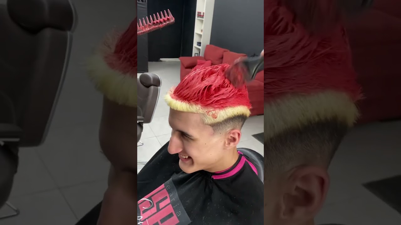 Pigmenta&ccedil;&atilde;o vermelha 🔥 #colormixoficial #cortedecabelo #barbershop #cabelocolorido #freestyle