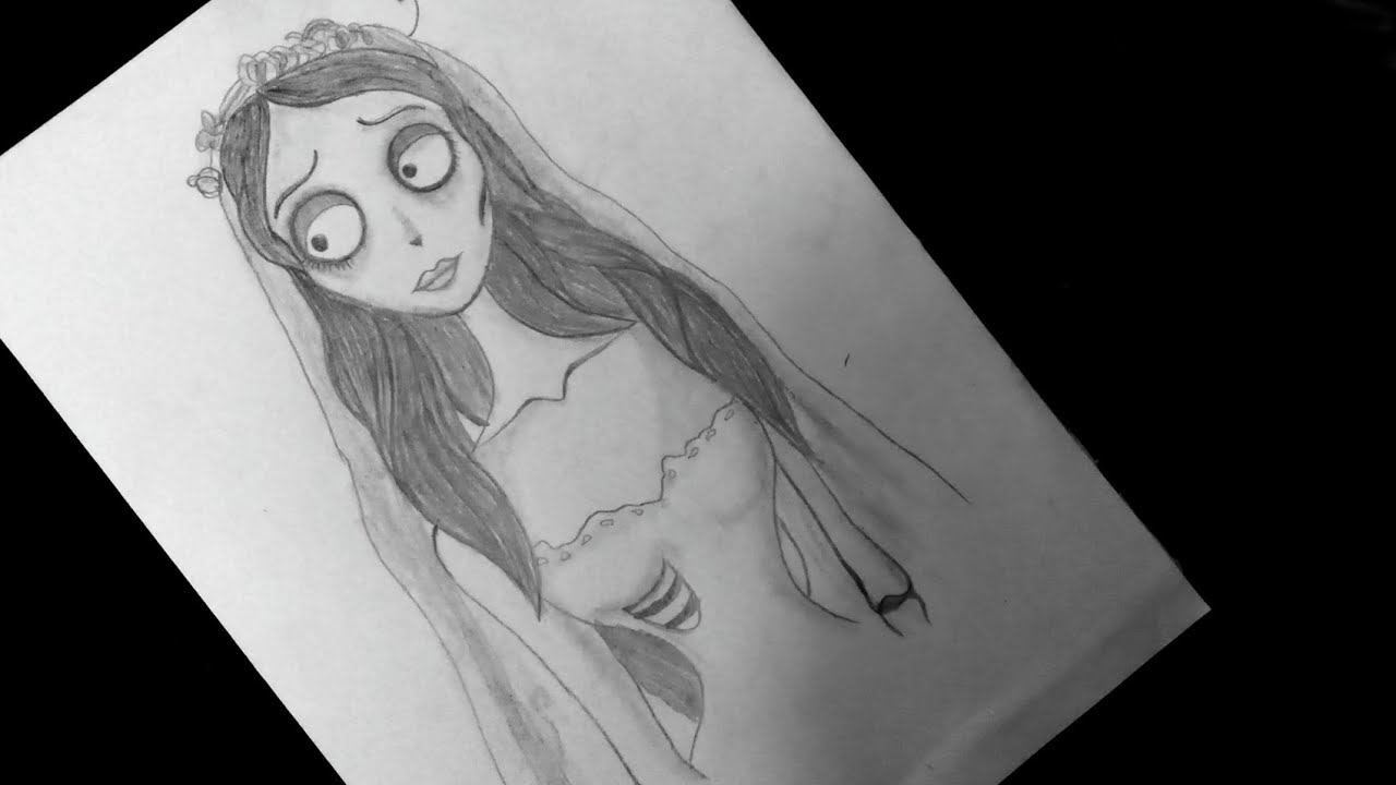 Pencil Drawing Of Emily From Cropse Bride