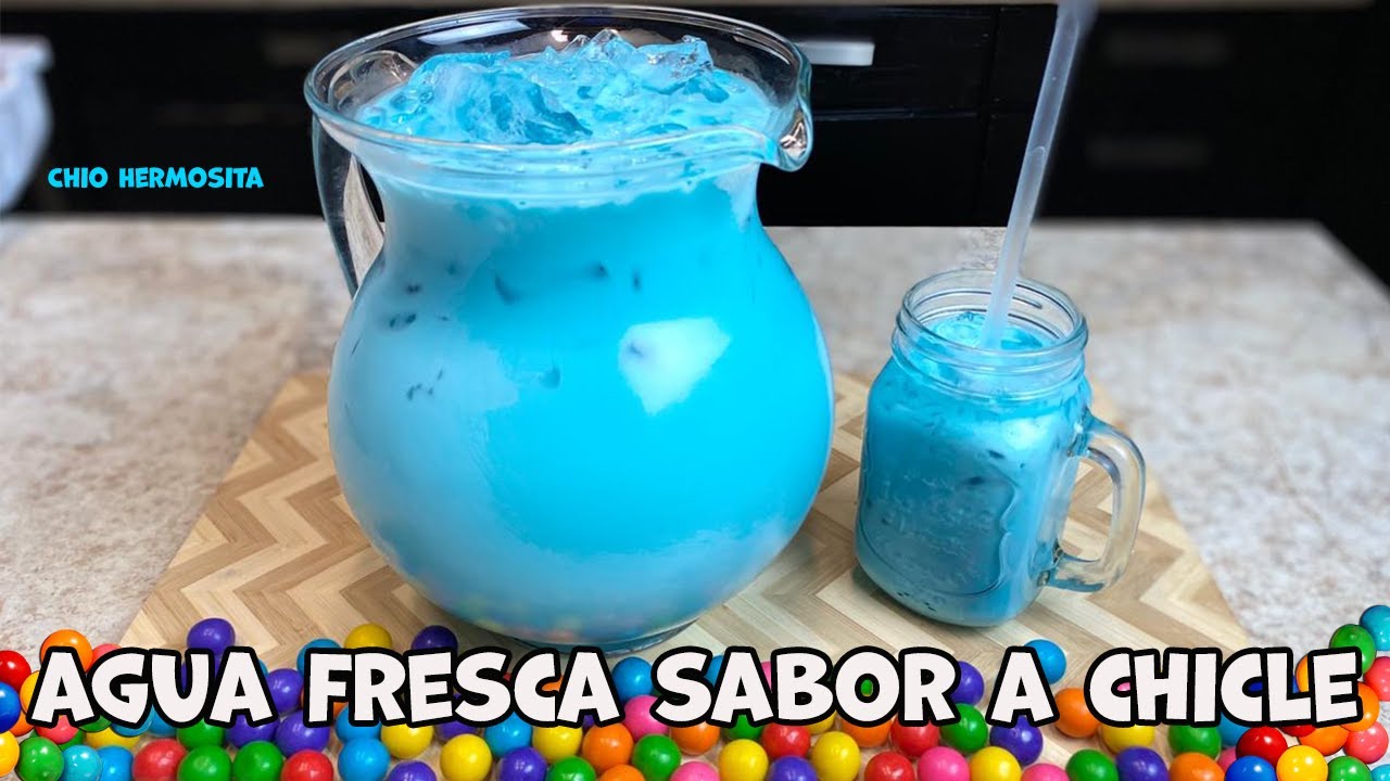 Agua Fresca Sabor A Chicle 🍬🍡🍭/ refresco azul💙