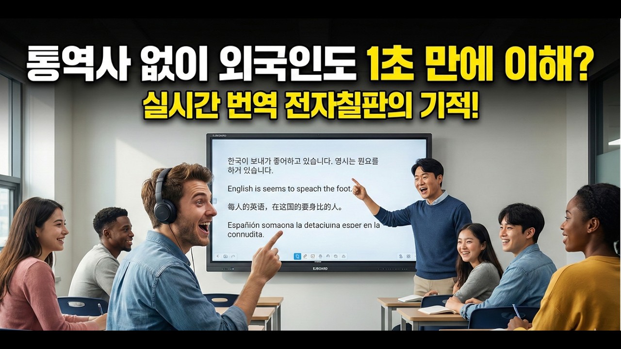 통역사 없이 외국인 학생도 바로 듣는 수업 (실시간 번역 전자칠판)