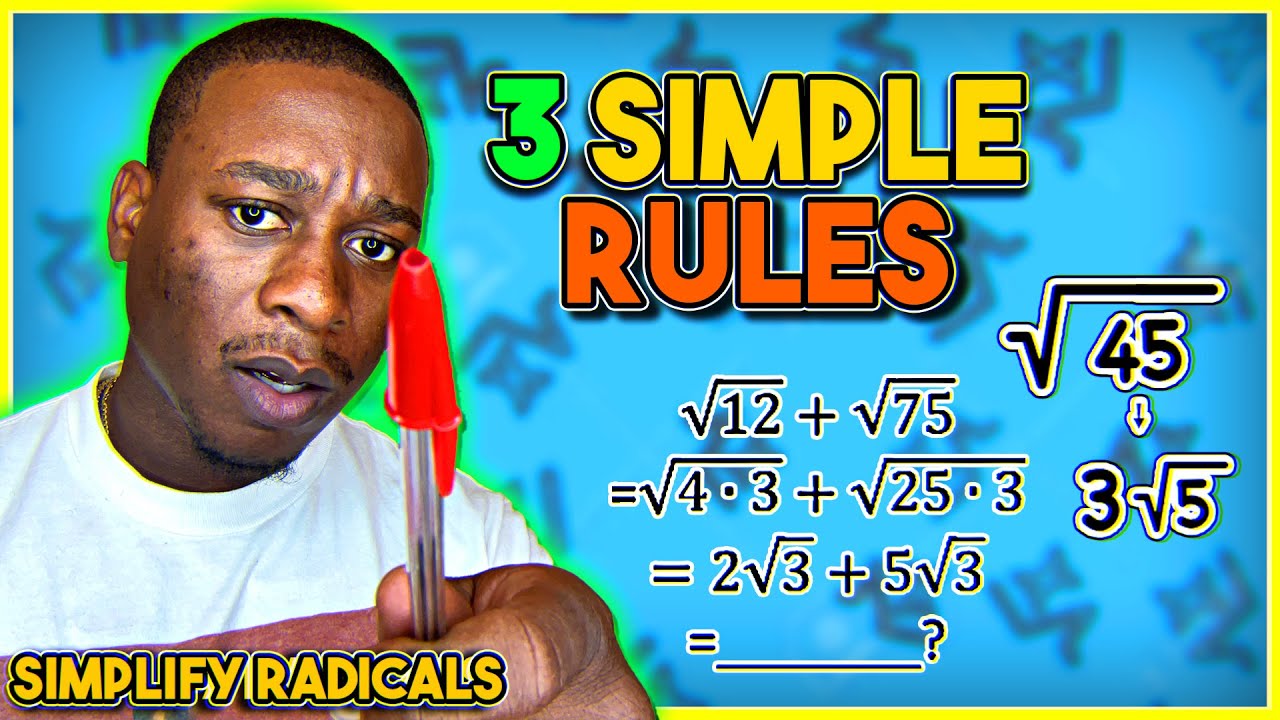 How to Simplify Radicals with 3 rules. || Algebra-1 with Mr. Peters