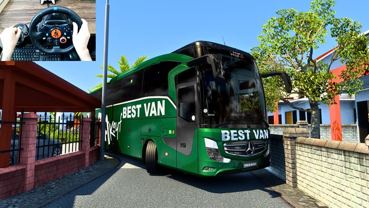 SMOOTHEST Bus Driving Through Tight Roads of Indonesia | #ets2  | Logitech G29 Steering Wheel