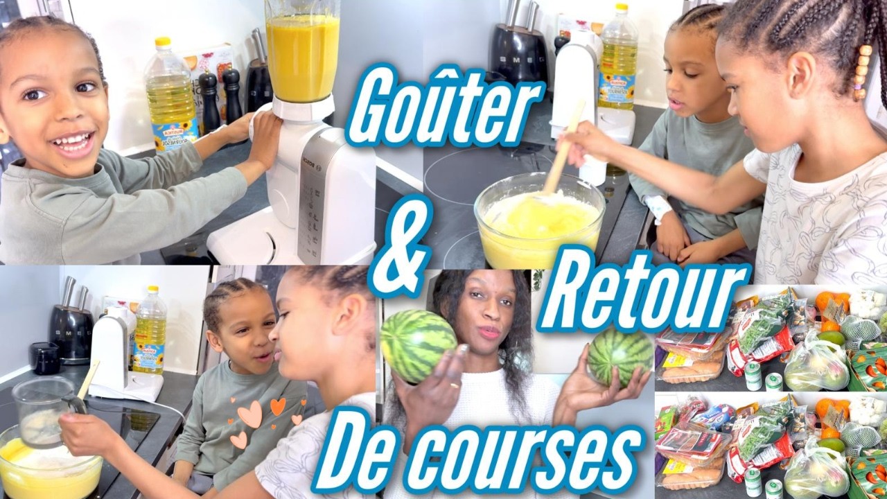 🌟RETOUR DE COURSES🌟ON PREPARE LE GOUTER 🌟   MOELLEUX À L'ORANGE    #retourdecouses#rangement#