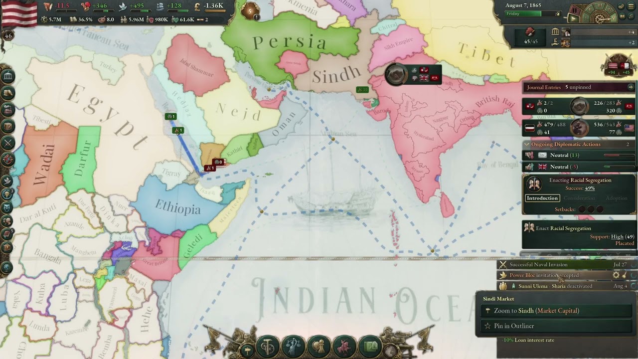Victoria 3 Sindh  - Playthrough E3 - A-Z -UPDATE 1.7 No commentary