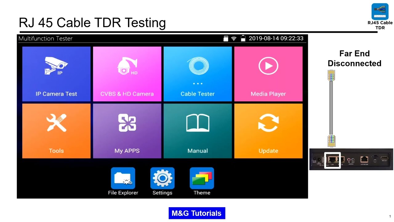 M&G 02 IP RJ45 TDR тестер для тестирования кабеля IP CCTV