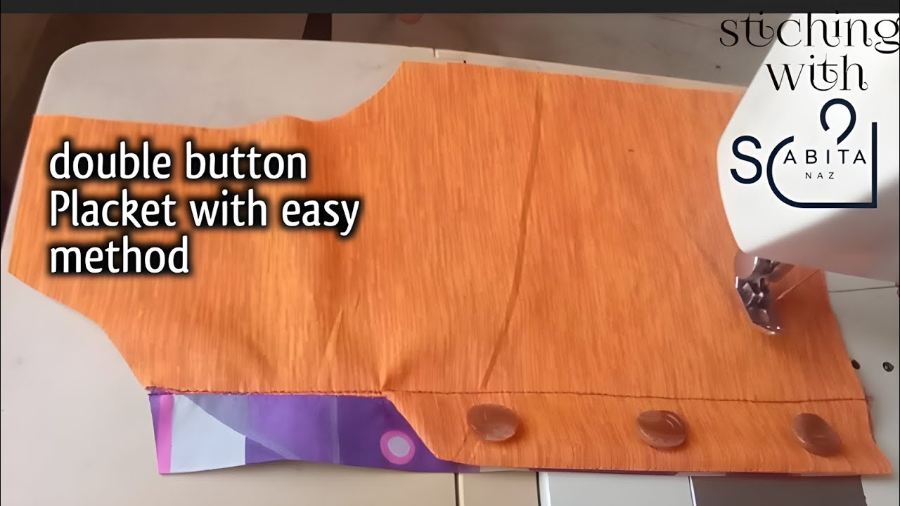 Double button placket stiching method/ front button Patti/ بٹن پٹی بنانے کا آسان طریقہ 